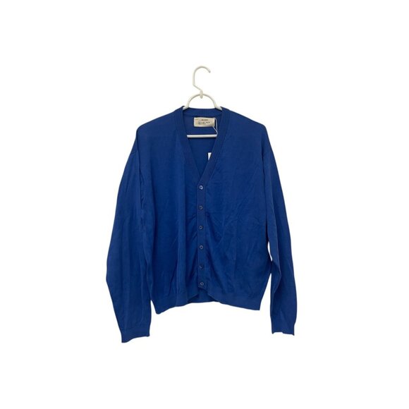 Zara Origins Mens Cardigan Sweater M Blue Silk Cotton Long Sleeve 5755/312 NWT - Picture 2 of 11